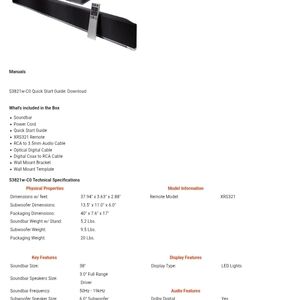 S3821 Soundbar with Remote - Black